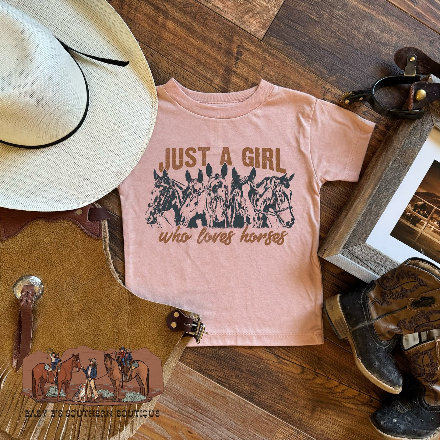 Peach Just A Girl Who Loves Horses T-Shirt