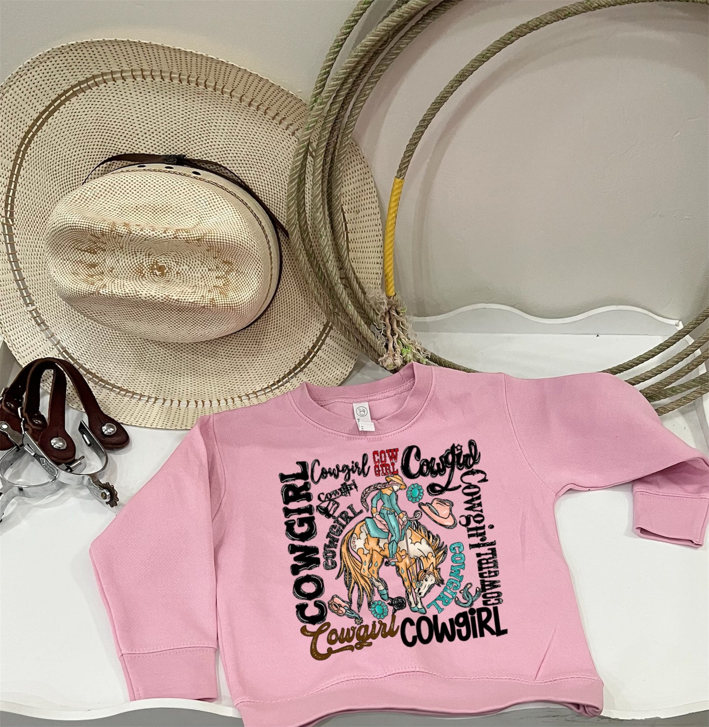 Cowgirl Collage Crewnecks (3 color options)