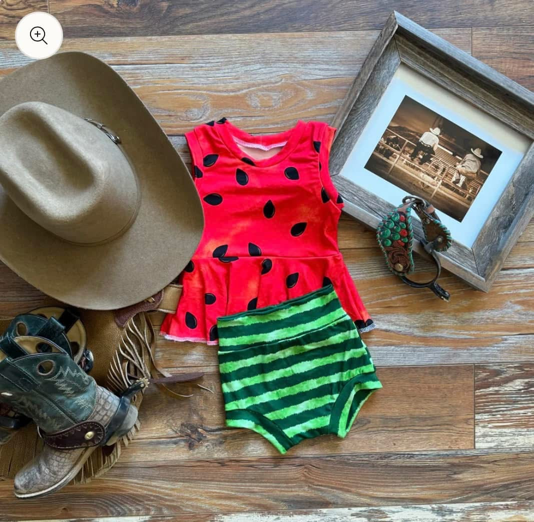 Watermelon Peplum Set