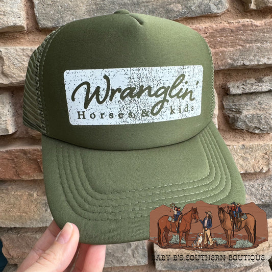 Wranglin’ Horses & Kids Adult Trucker Hat