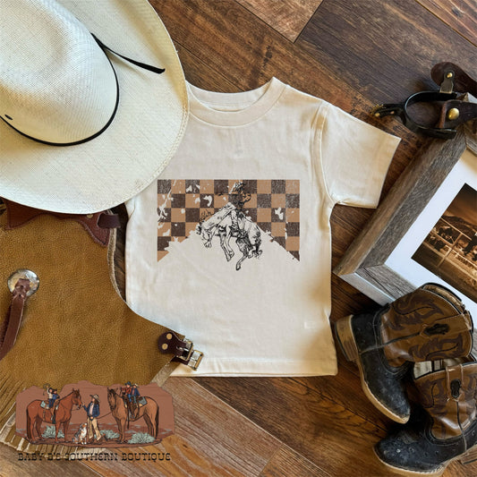 Brown Checkered Bronc T-Shirt