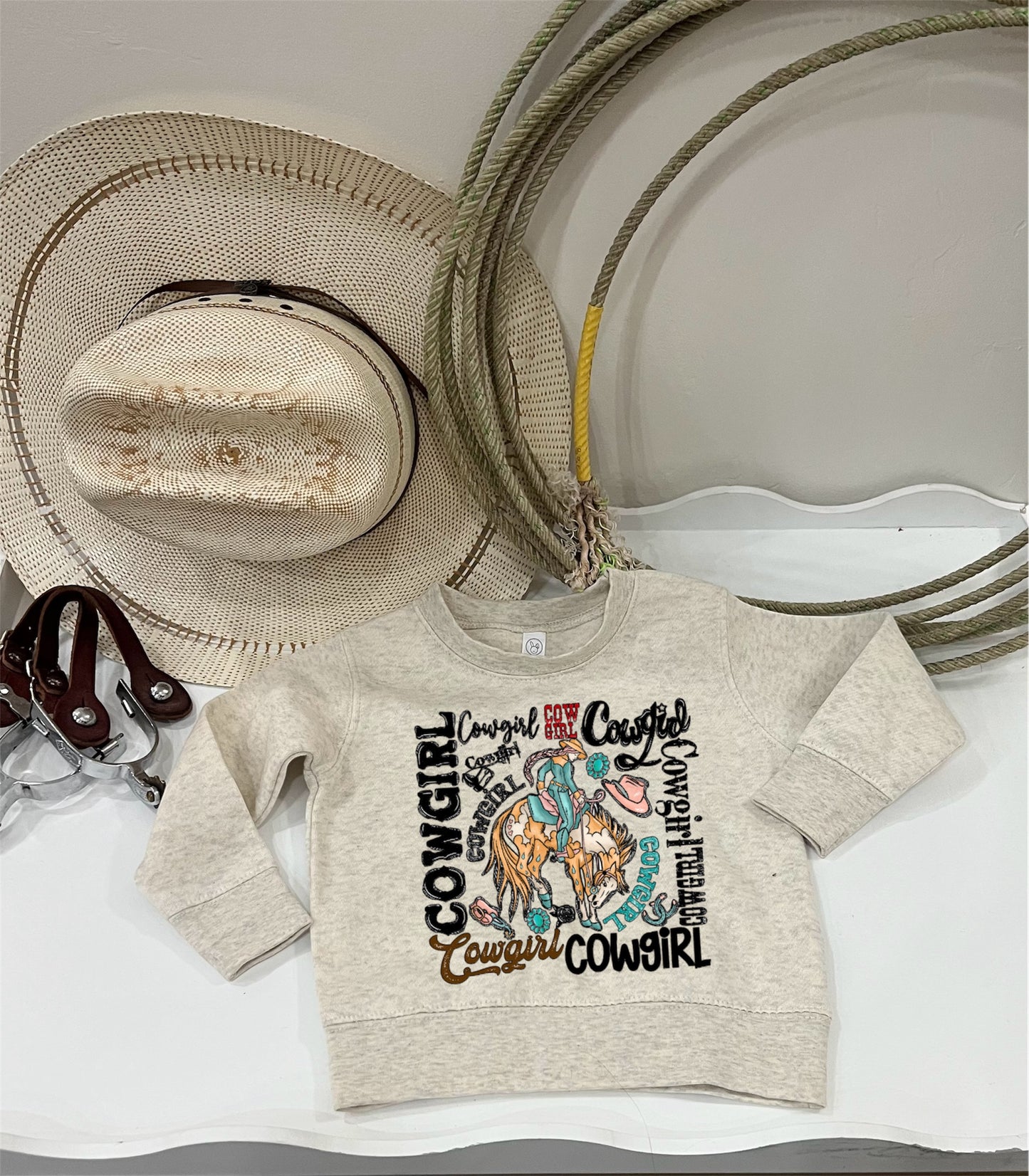 Cowgirl Collage Crewnecks (3 color options)