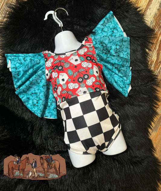 SWIM One Piece W/Flutter Sleeves