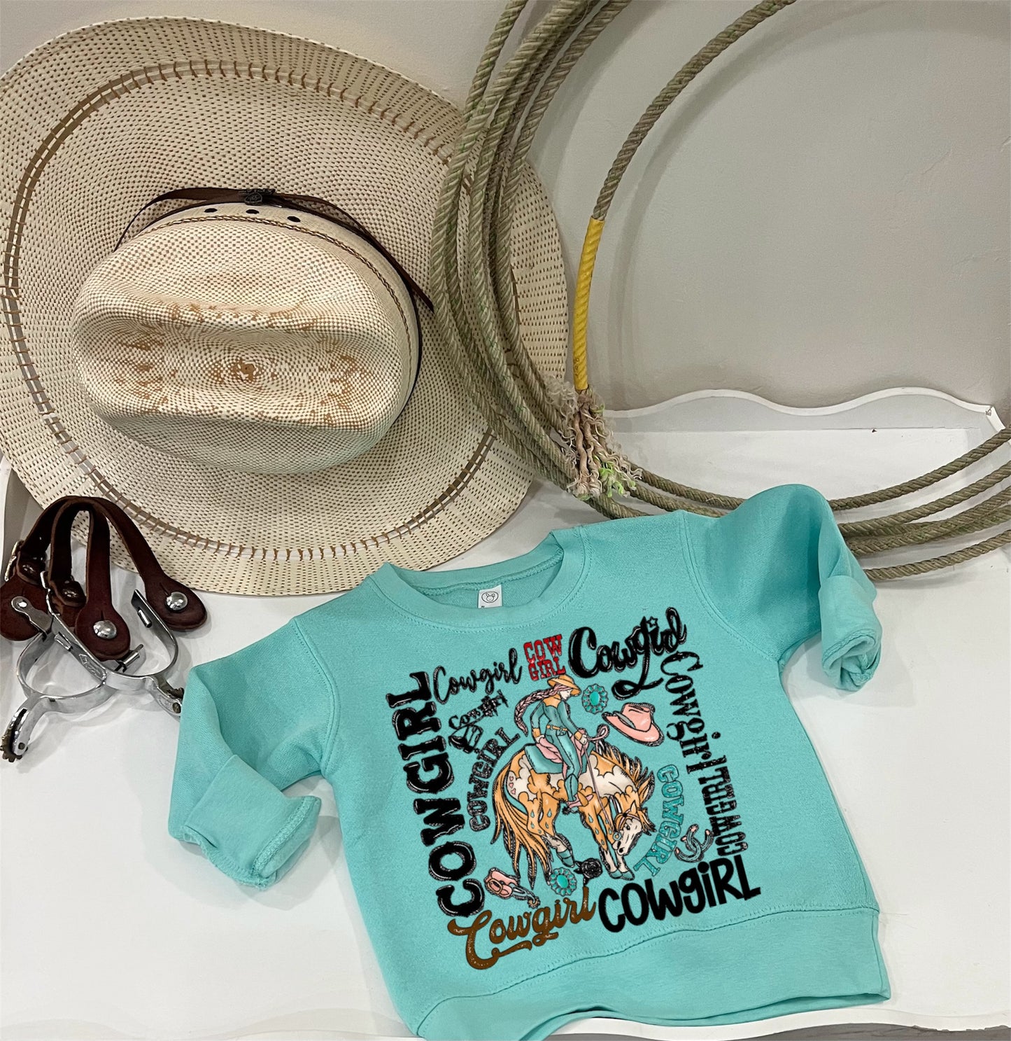 Cowgirl Collage Crewnecks (3 color options)