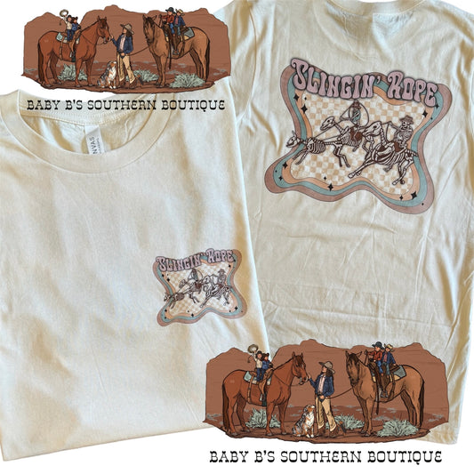 Slingin Rope Front & Back T-Shirt