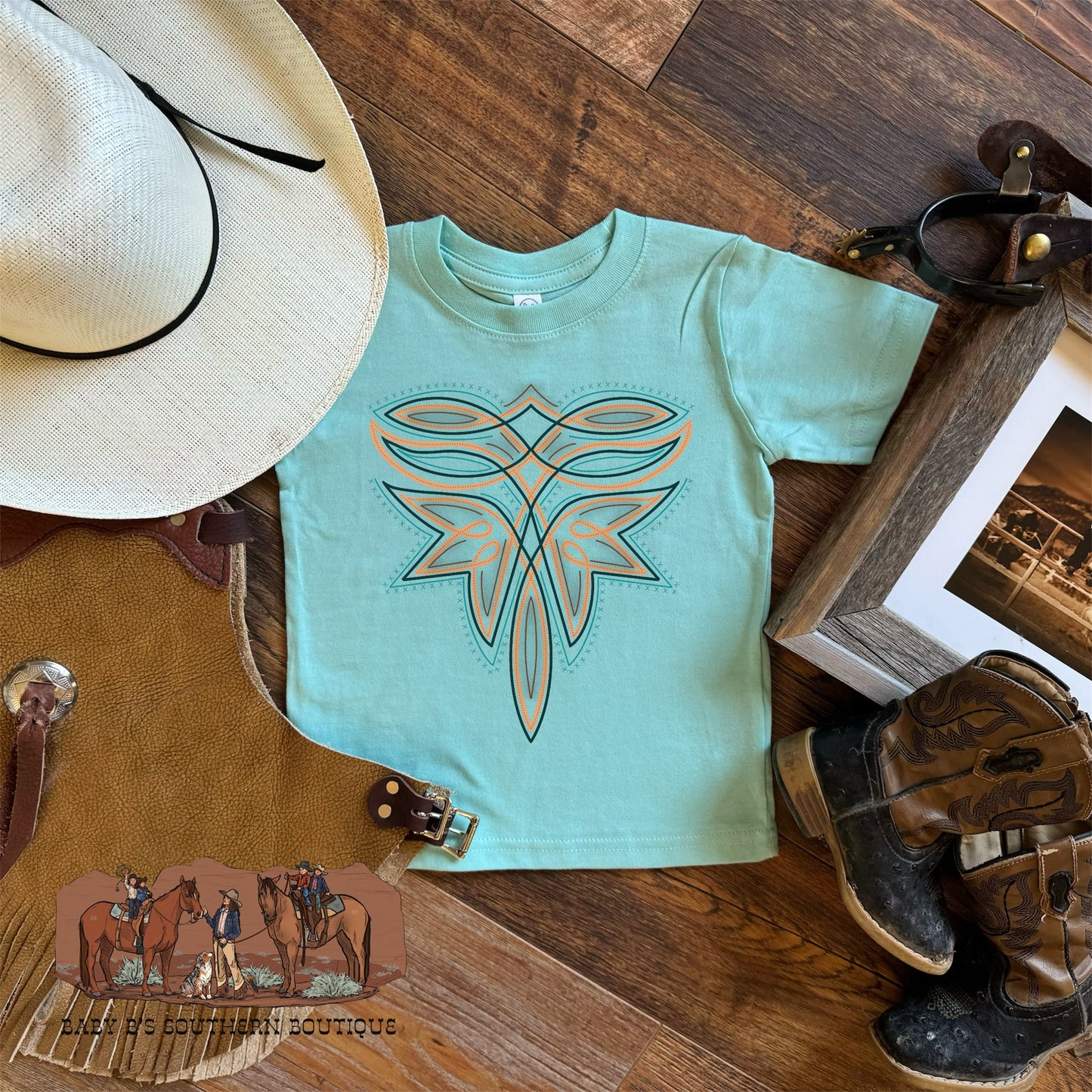 Turquoise Boot Stitch T-Shirt