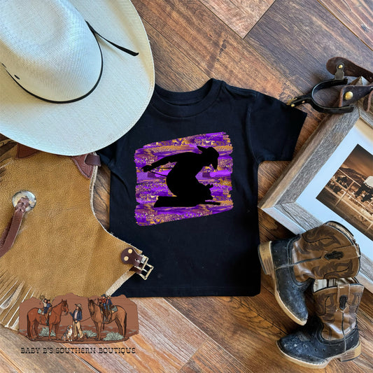 Purple Glitter Goat Tying T-Shirt