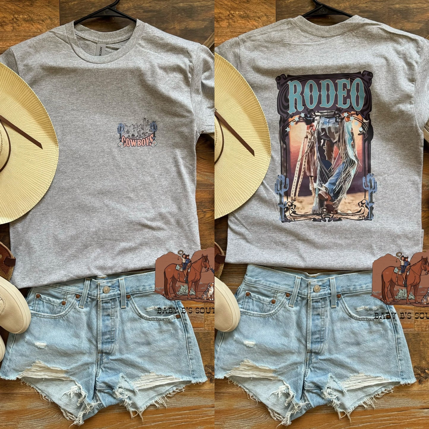 Cowboys Rodeo Front & Back T-Shirt