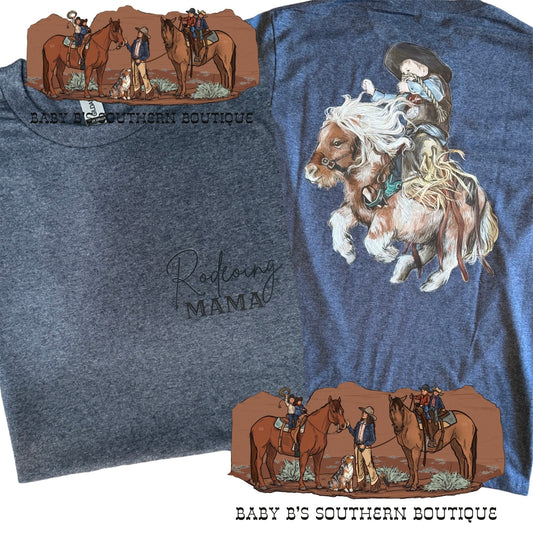 Rodeoing Mama Front & Back T-Shirt