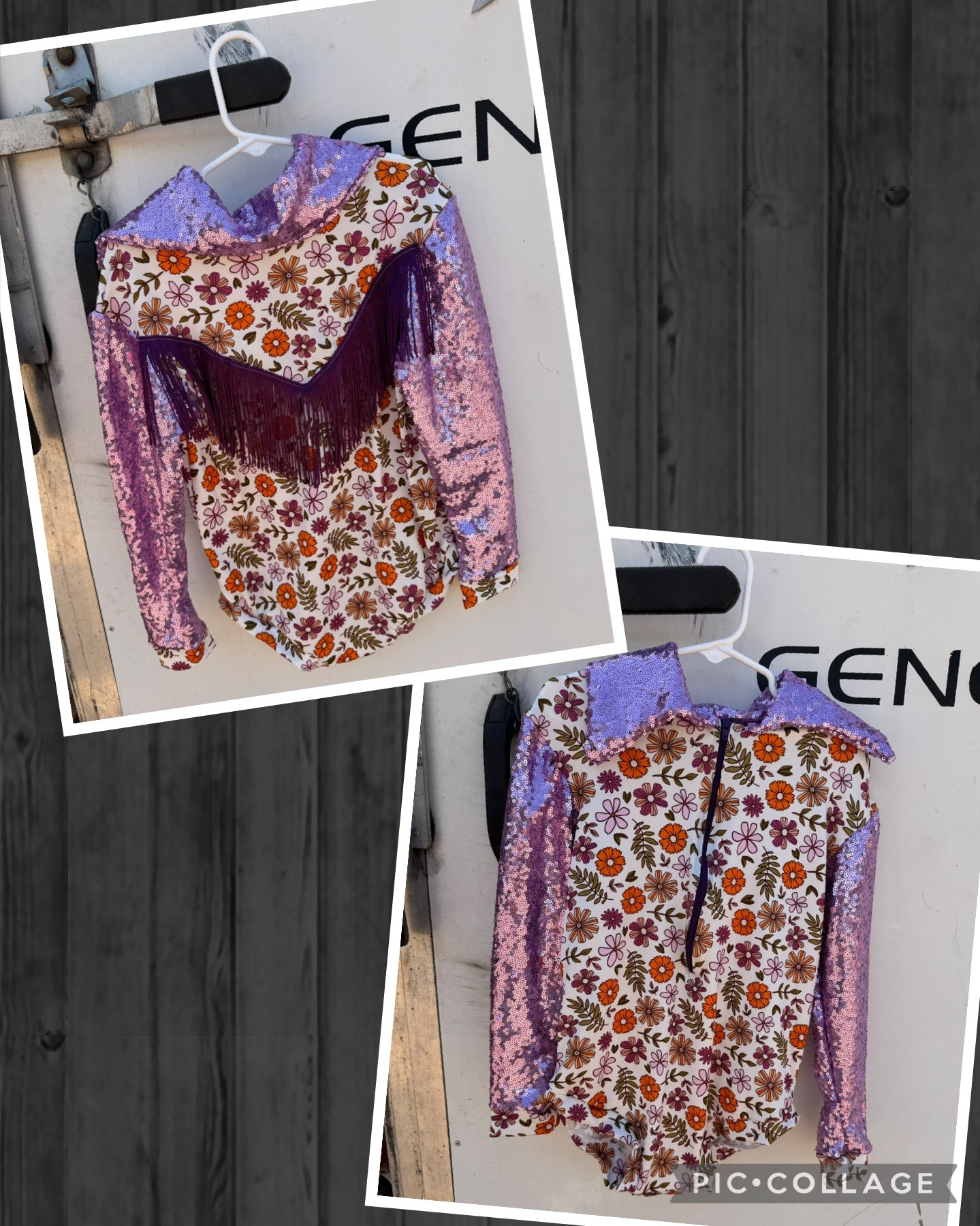 Purple Floral Fringe Rodeo Shirt