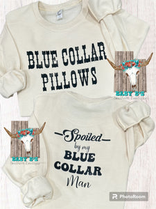 Blue Collar Pillows Front & Back Crewneck