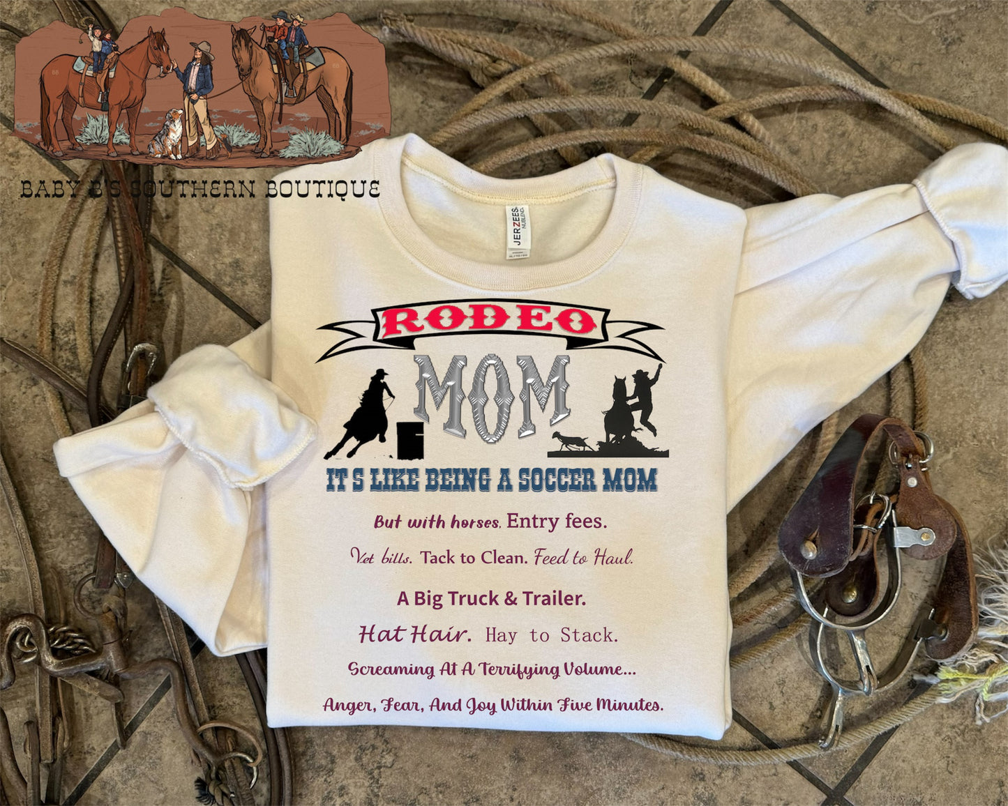 Rodeo Mom It’s Like Being A Soccer Mom Crewneck