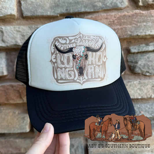 Whatever Lassos Your Longhorn Adult Trucker Hat