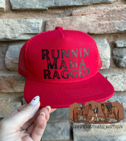 Runnin Mama Ragged Snap Back Hat
