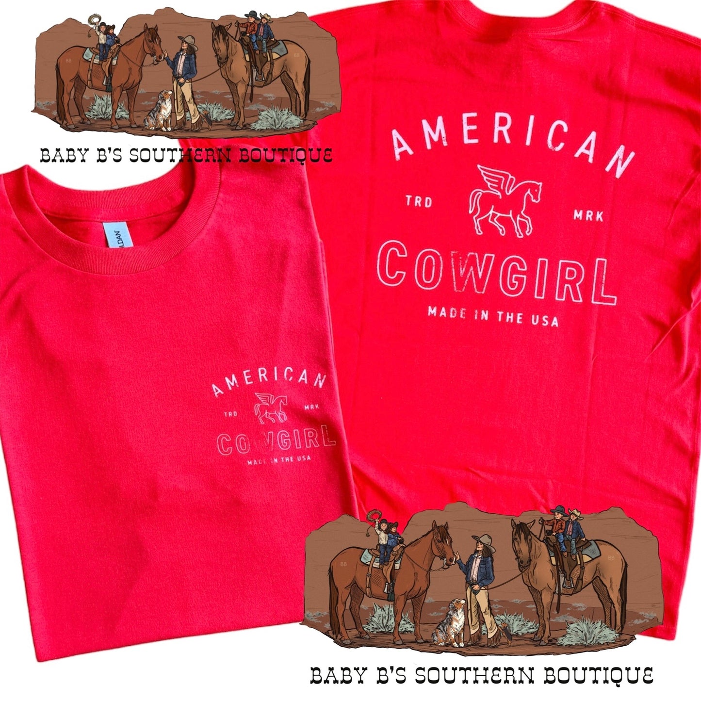 American Cowgirl Front & Back T-Shirt