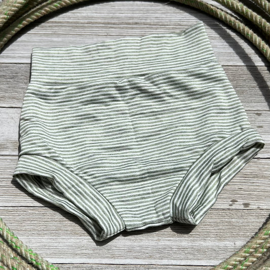 RTS Sage Green Stripe Bummies