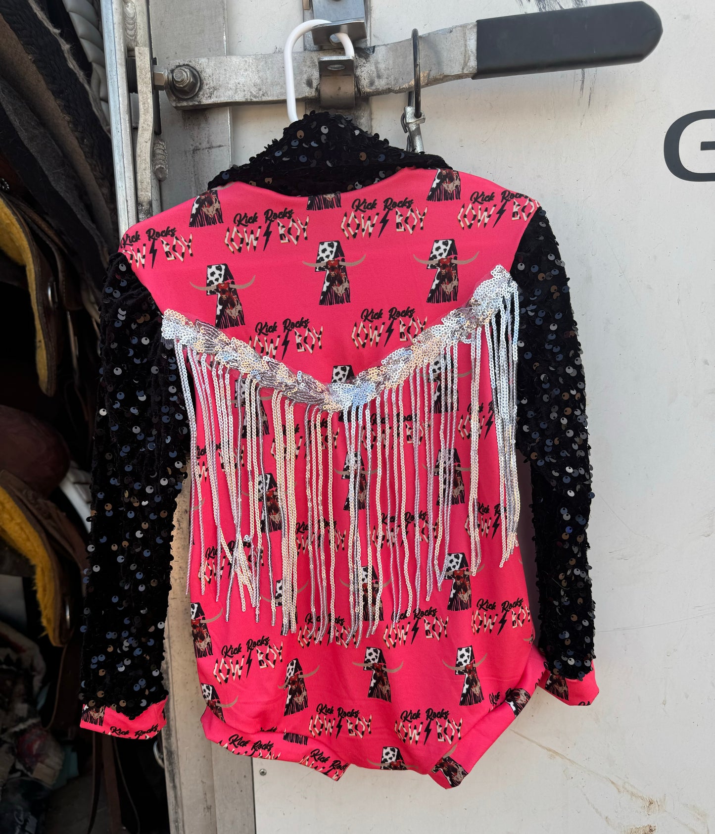 Custom Kick Rocks Cowboy Fringe Rodeo Shirt