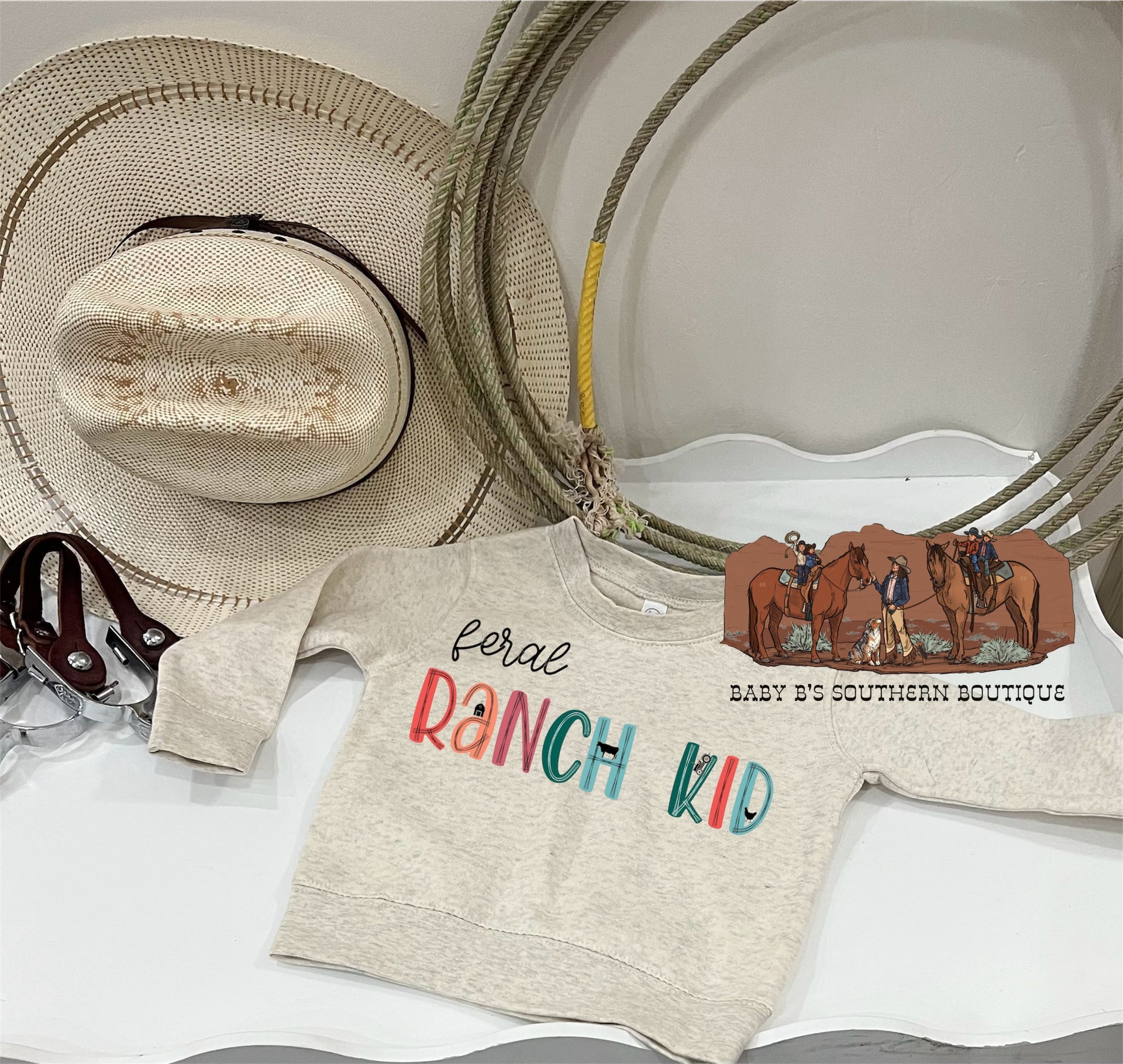 Feral Ranch Kid Crewneck – Baby B's Southern Boutique