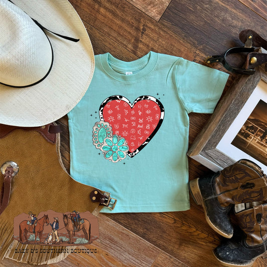 Turquoise Brands Valentine Heart T-Shirt