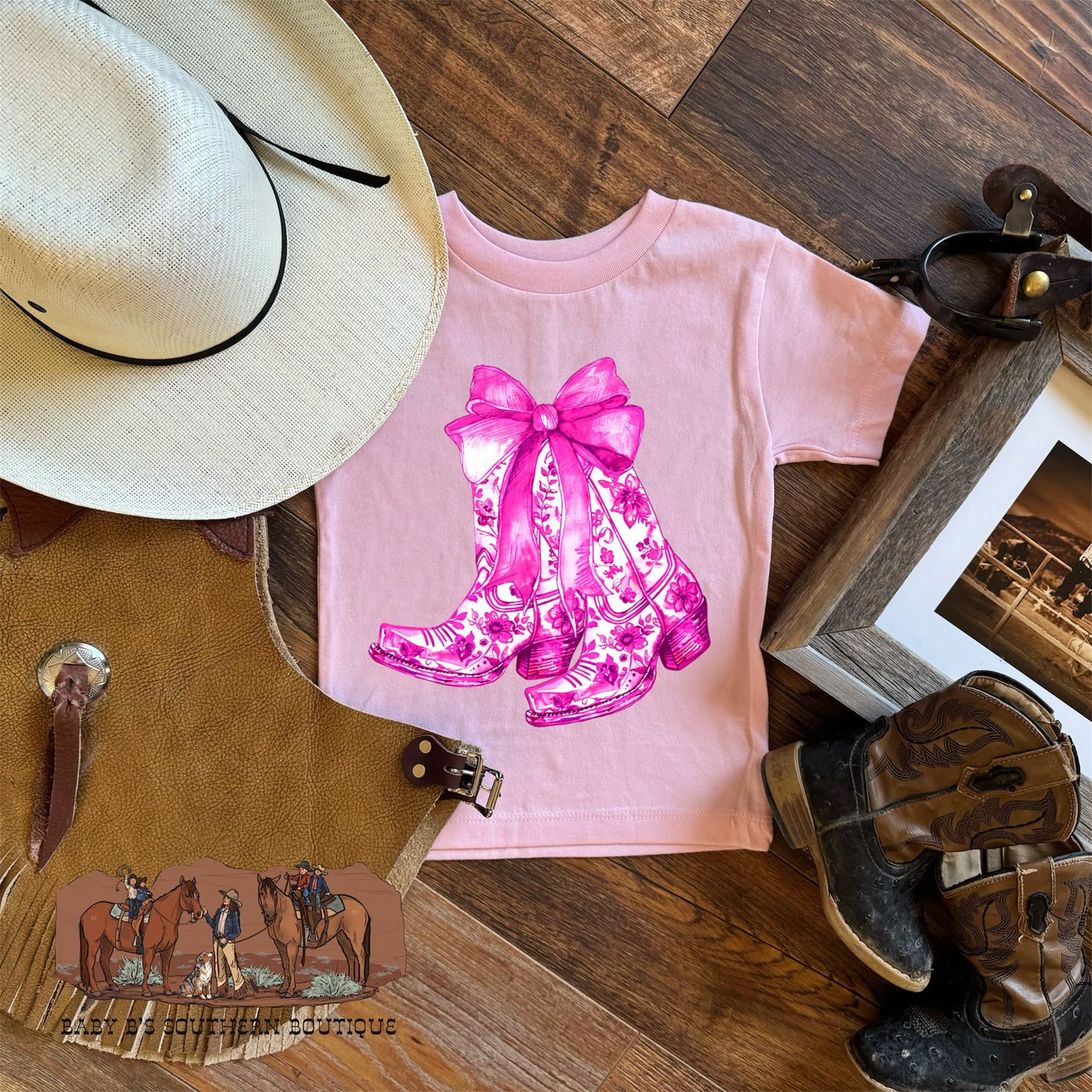 Pink Floral Boots T-Shirt