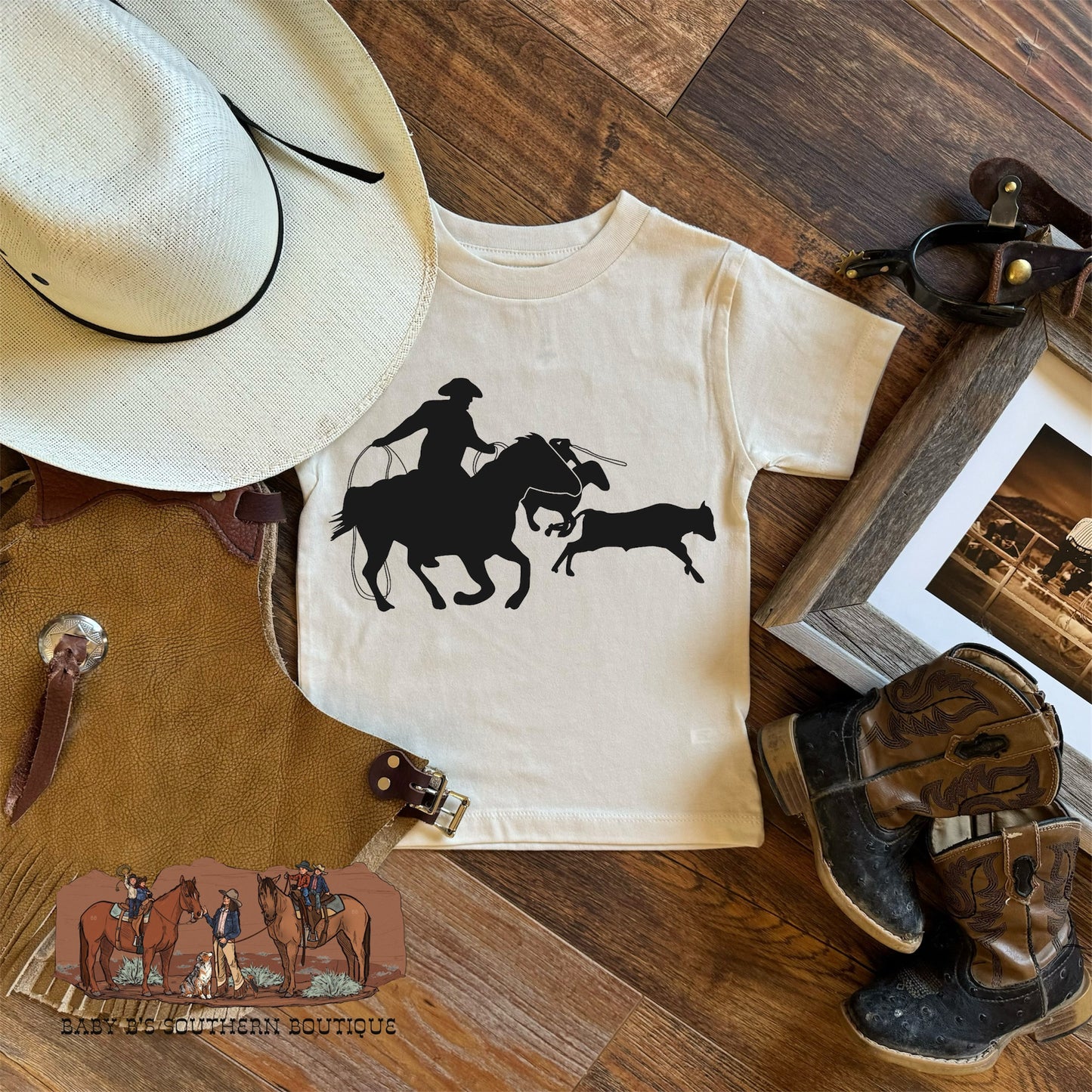 Cream Team Roping T-Shirt