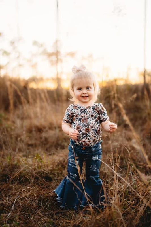 RTS Velvet Floral Short Sleeve Leopard