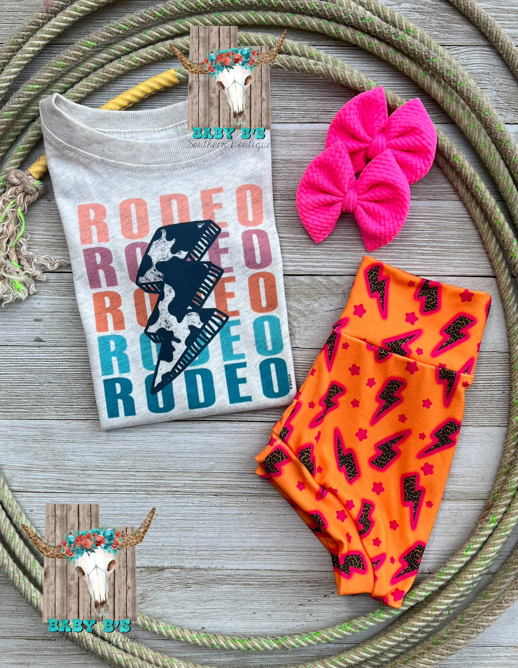 Rodeo Rodeo Rodeo Cow Thunderbolt T-Shirt