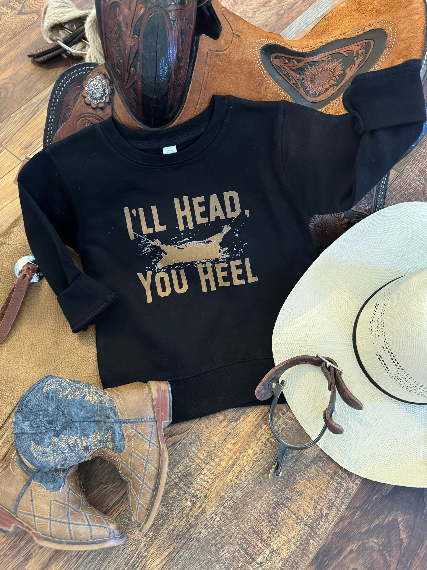 I’ll Head You Heel Crewneck Front & Back