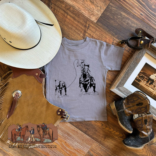 Dark Grey Calf Roper T-Shirt