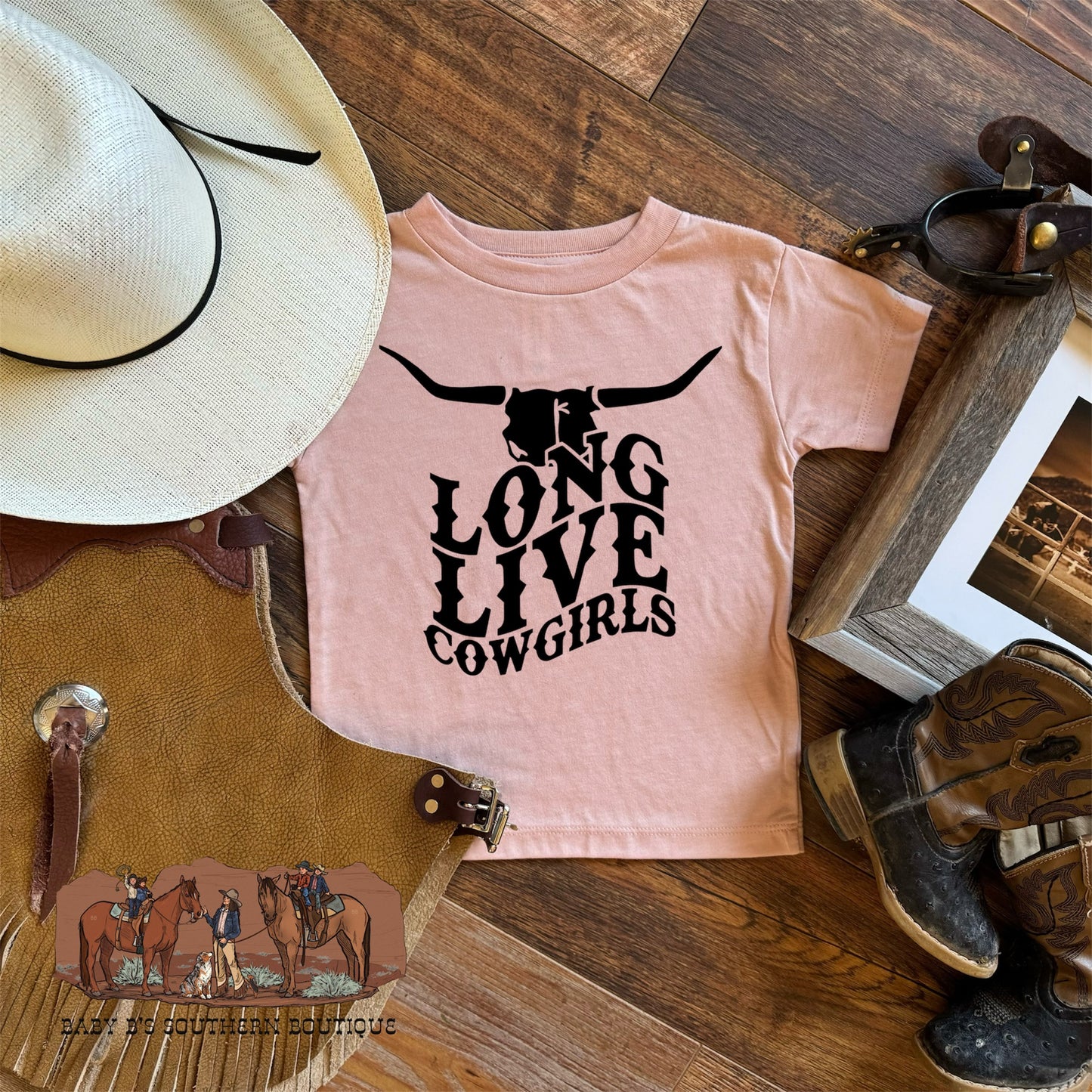 Peach Long Live Cowgirls T-Shirt