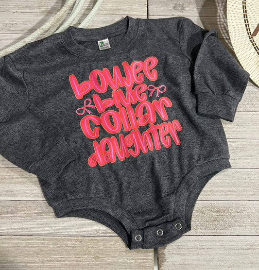 12-18 Blue Collar Daughter LS Bubble Romper