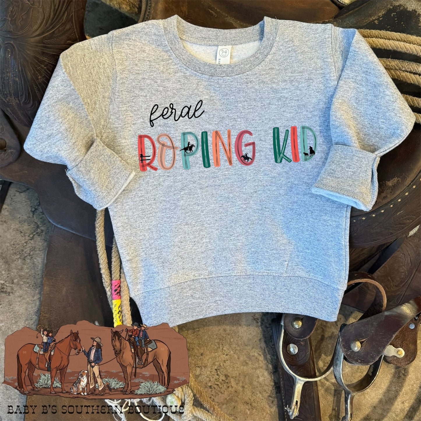 Feral Roping Kid Crewneck