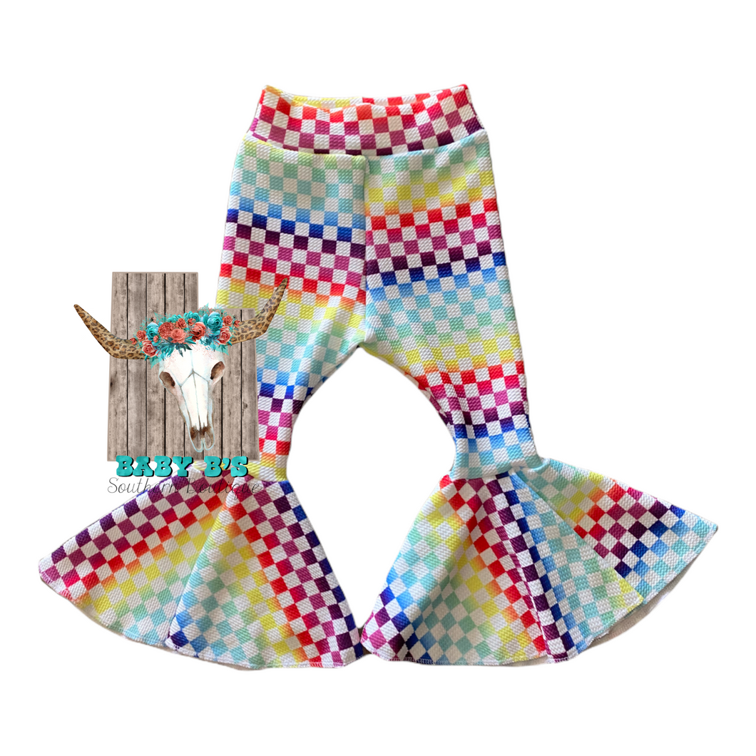 Colorful Checkered Bell Bottoms